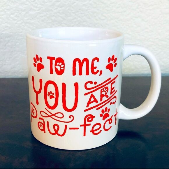 Pet Dog Cat Paw Print Valentine Paw Print Ceramic Gift Mug Cup - Picture 1 of 4